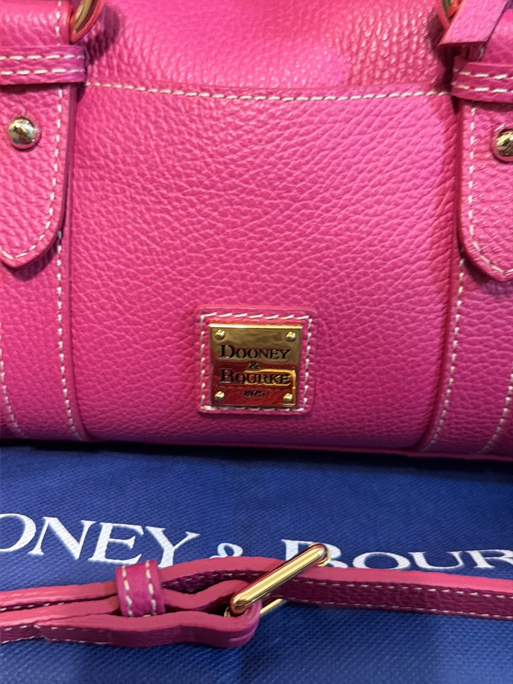 Dooney & Bourke Lucca Pink Pebbled Leather Satchel - Picture 2 of 10